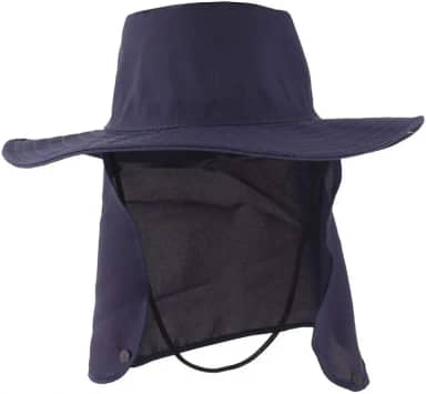 Chapéu Australiano Com Proteção De Pescoço Azul Marinho
