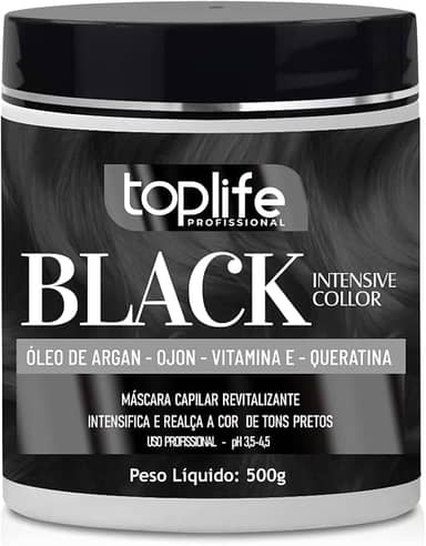 Máscara Matizadora Preta Black Toplife Profissional 500g