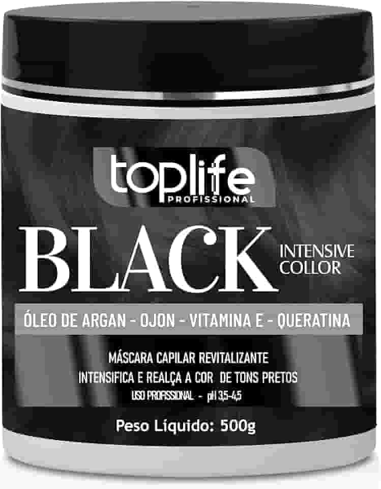 Máscara Matizadora Preta Black Toplife Profissional 500g
