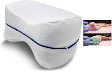 Travesseiro Ortopédico para Pernas e Joelhos, Ergonômico, Anatômico, Lavável com Fronha