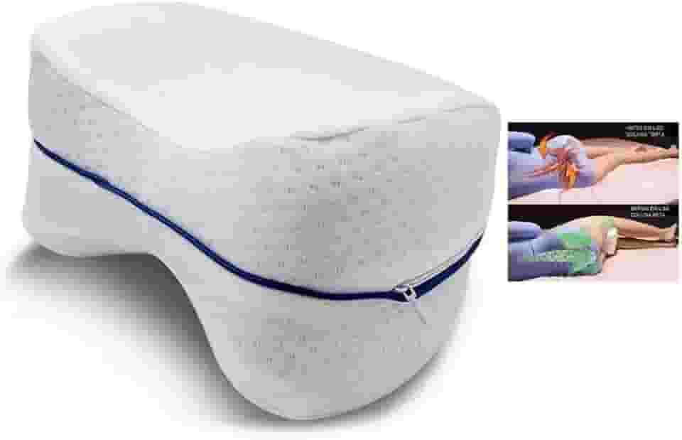 Travesseiro Ortopédico para Pernas e Joelhos, Ergonômico, Anatômico, Lavável com Fronha
