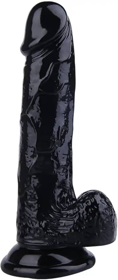 Pênis de Borracha com Ventosa e Saco Marrom Poseidon Pe07 capa peniana grossa dupla penetração protese realisticag Prótese Realística