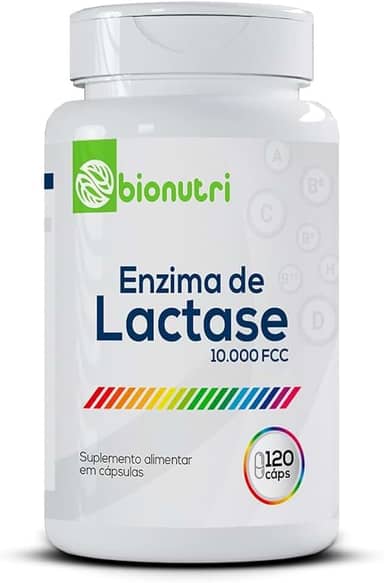 Lactose Enzima Lactase 120 Cápsulas 500mg Bionutri Para Intolerância a Lactose