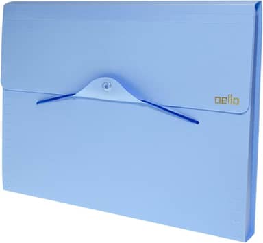 Pasta Sanfonada Plastica A4 12div.Linho Serena Az.Paste - 01 Unidade, Dello, 6096BP.0012, Azul