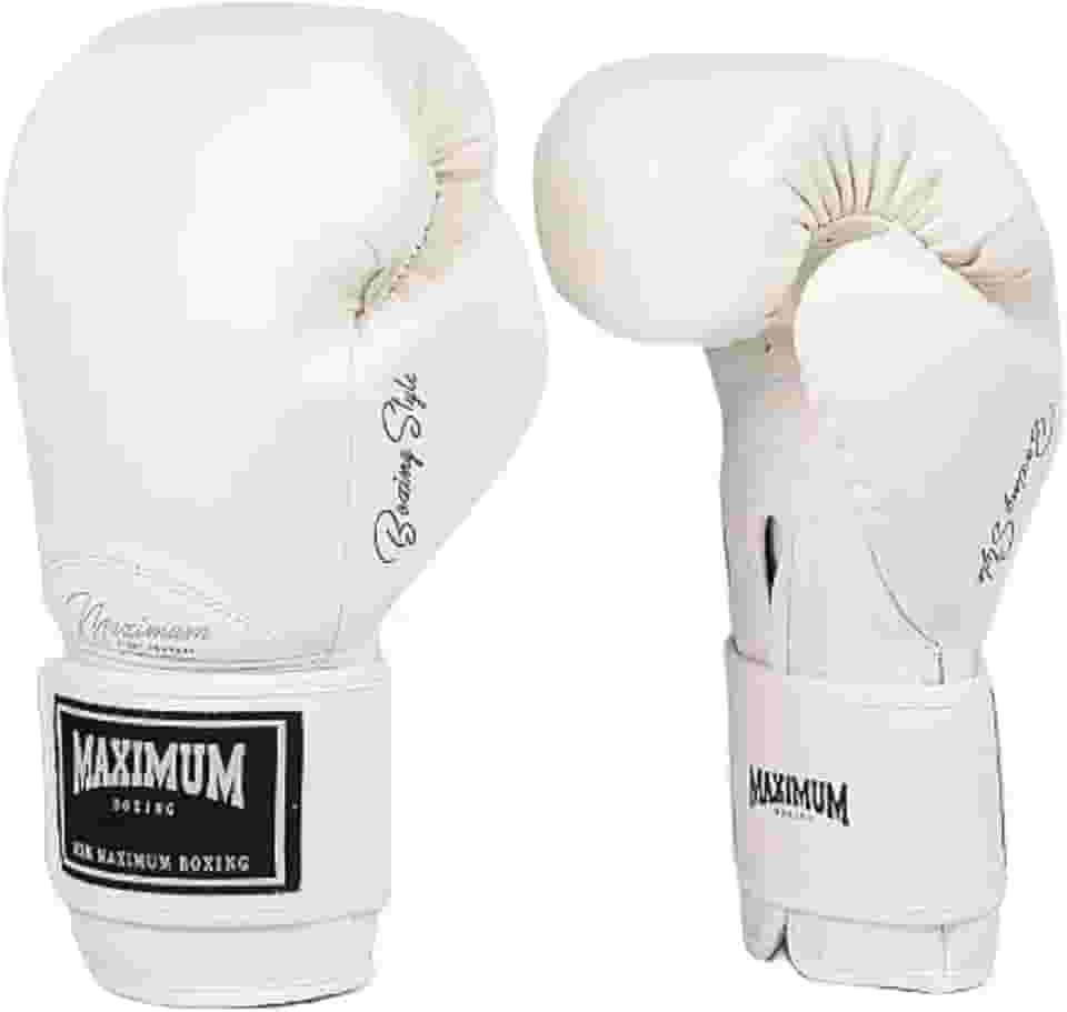 Luva de Boxe Muay Thai Maximum Classic White Kickboxing MMA