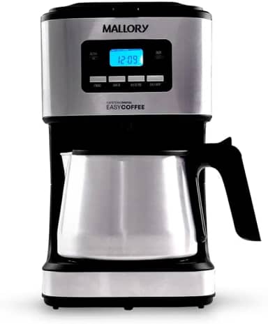 Cafeteira Elétrica Mallory Easy Coffee – Programável, Jarra Inox, 32 Xícaras, Filtro Reutilizável - 127V