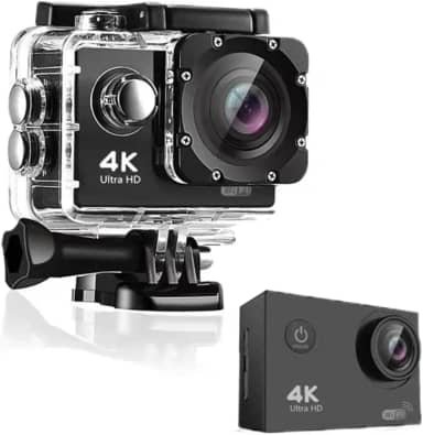 Filmadora 4K, Camera Filmadora, 4K Câmera à Prova d'água Subaquática de 20MP com EIS, Câmera de Ação, Camera 4K, Camera para Capacete de Moto, Câmera Sports Prova d´água Fotográfica, A-54