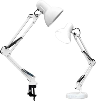 Luminaria pixar Mesa Articulada Escritorio regulavel Leitura Base metal Articulavel Branca