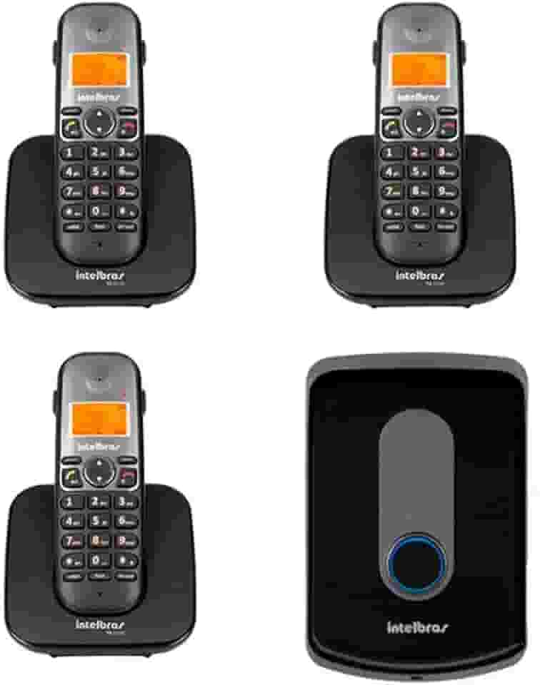 Kit Interfone Porteiro Residencial Intelbras Sem Fio TIS 5010 com 03 Ramais Internos para Atendimento