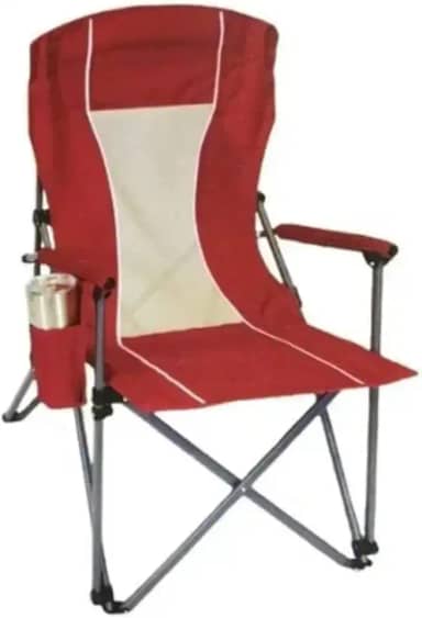 Cadeira Camping, Dobrável em Aço, Porta Copos - Vermelha