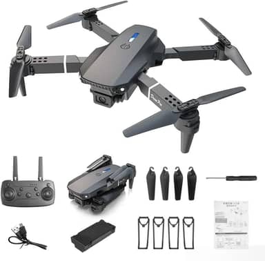 Drone Profissional E88 Pro com Câmera 4K HD, Controle Remoto WiFi FPV, Quadcopter Dobrável RC para Crianças