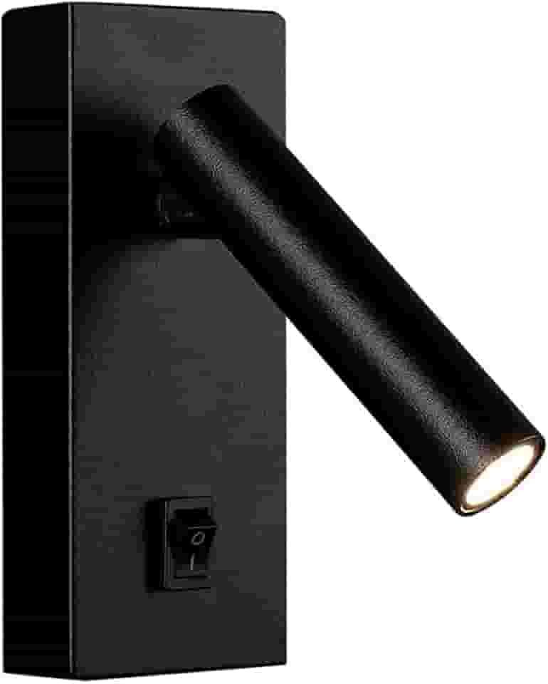 Arandela Leitura Cabeceira Com Led Interruptor Direcionável Preto Bet53