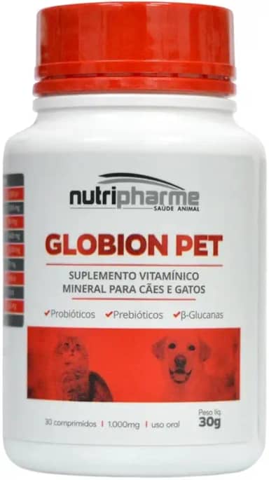 NUTRIPHARME Suplemento Vitamínico Nutripharme Globion Pet Para Cães E Gatos - 30 Comprimidos