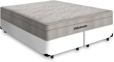 Cama Box + Colchão de Molas Ensacadas - AirTech SpringPocket - Ortobom (BRANCO, Queen)