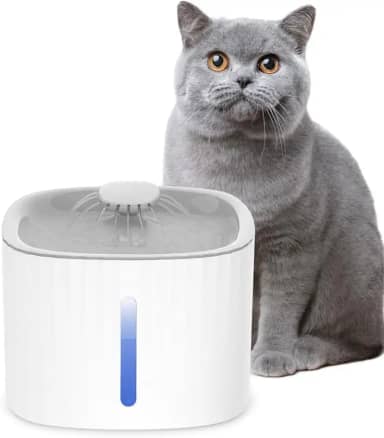 Bebedouro Automático 3L Gatos Cães Fonte Silenciosa Com Filtro Triplo, Visor LED, USB, Luz Noturna e Fluxo 360°