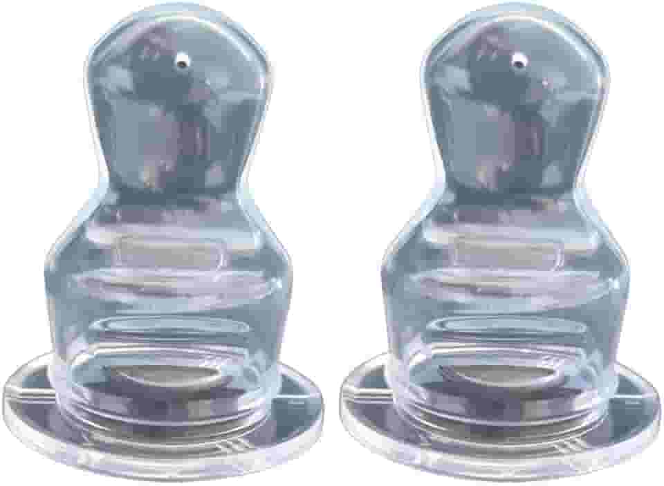 Bico de Mamadeira 100 % Silicone c /2 unidades, Anatômico - ( não serve na mamadeira boca larga) Marca SONNE. Transparente, Incolor.