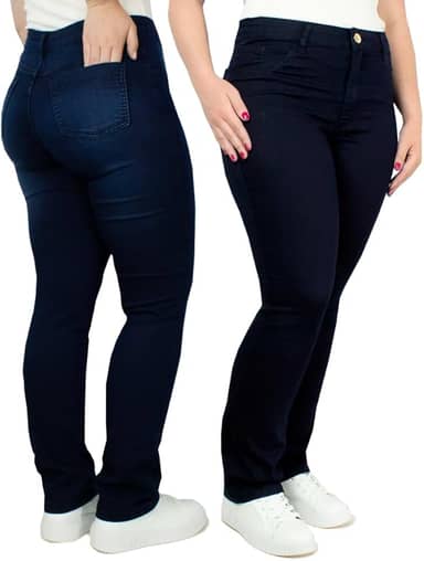 Kit 2 Calças Jeans Feminina Lycra