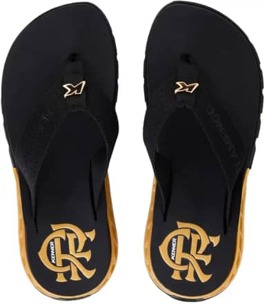 Chinelo Kenner Rakka Gold Flamengo Preto