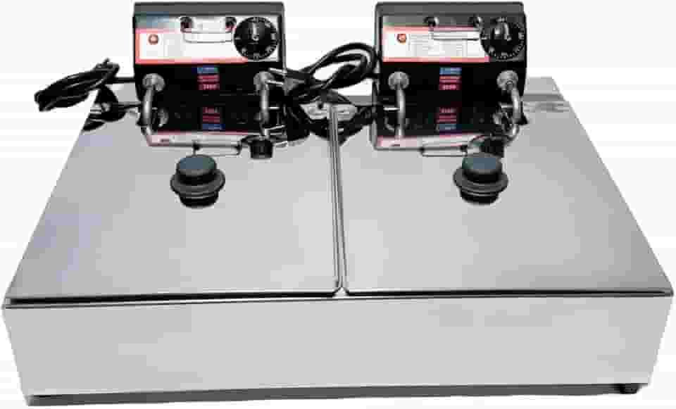 Fritadeira Elétrica Industrial 2 Cubas 10L com Tampa - Praticidade e eficiência para Diversos Ambientes (220V)