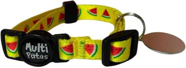 Coleira Anti Enforcamento para Gatos com Placa de Identificação – Ajustável e Segura (Melancia)