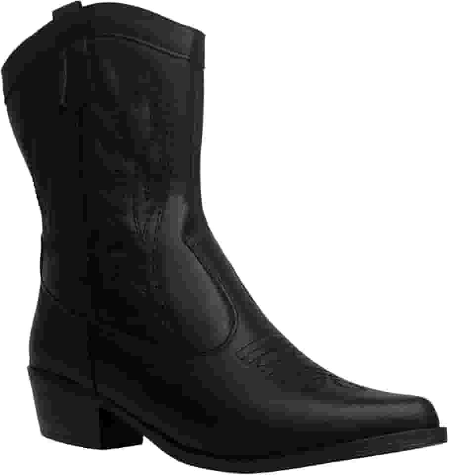 Bota Texana Feminina Boiadeira Western Country Cano Médio