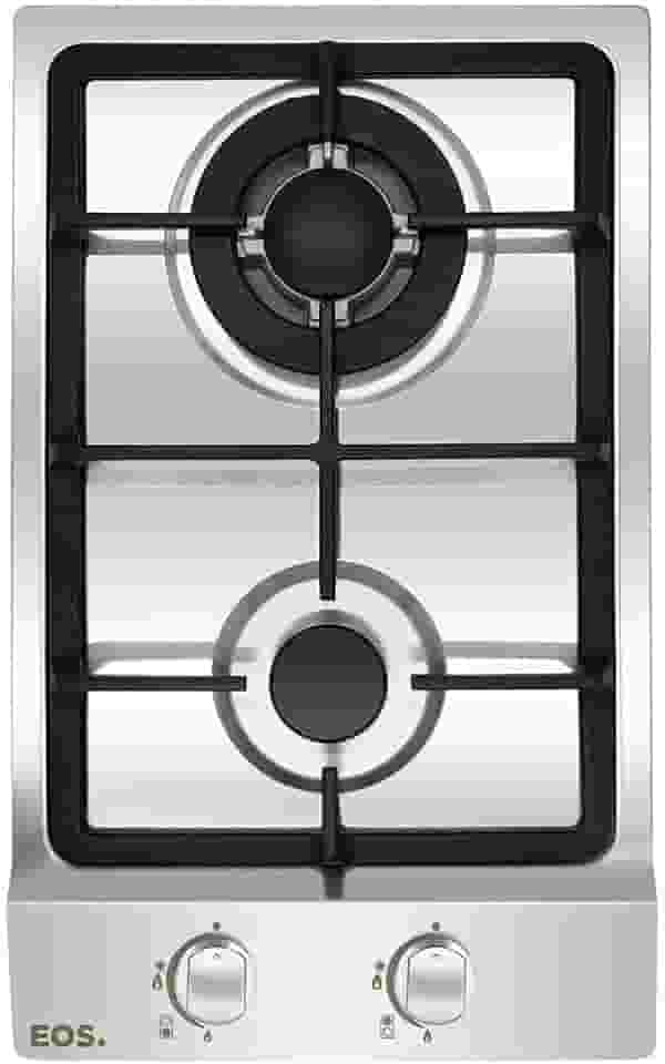 Cooktop Dominó a Gás 2 Bocas Eos Chama Tripla Inox Ecg02 Bivolt