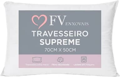 Travesseiro Antialérgico Toque Macio Textura Firme Lavável na Máquina Fibra Siliconada Tamanho Padrão 70x50 (1)