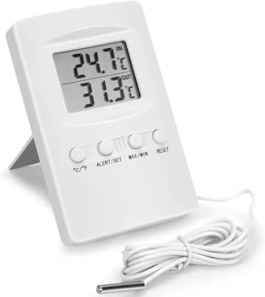 Higrometro Digital, Com Alarme Incorporado, Termômetro Ambiente, Montável na Parede, Termômetro Digital com Temperatura Máxima e Mínima