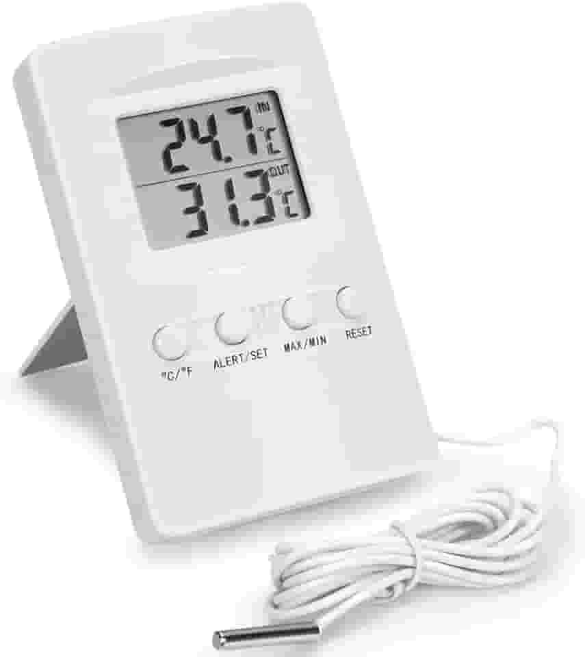 Higrometro Digital, Com Alarme Incorporado, Termômetro Ambiente, Montável na Parede, Termômetro Digital com Temperatura Máxima e Mínima