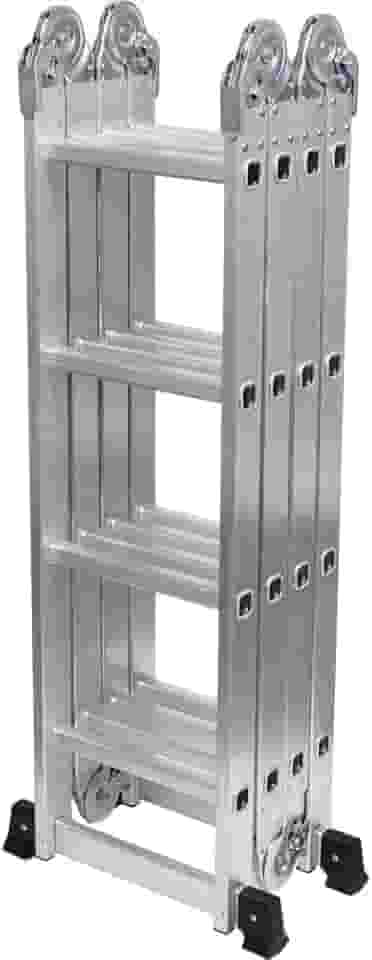 Escada Aluminio, Escada em Alumínio Articulada Dobrável 16 degraus 4x4 Até 13 Posições Aguenta 150kg