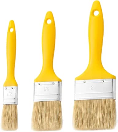 Pincéis Kit 3 Tricha para Pintura e Artesanato, Cerdas Macias, 1", 1/5" e 2"