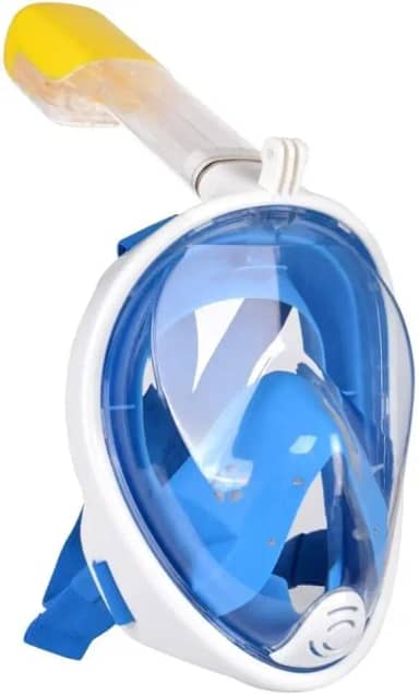 Máscara de Mergulho Livre Snorkeling Full Face Com Suporte Para Câmera GoPro Tamanho L/XL Cor Azul