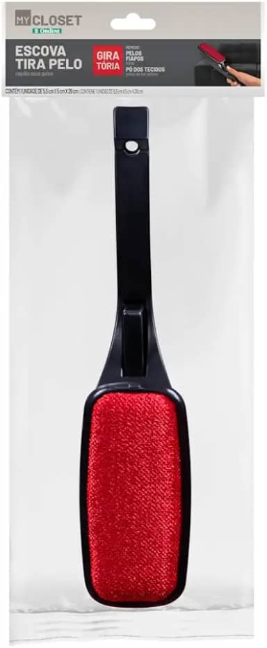 Ordene - Escova Tira Pelo Giratória, Cor Preta, Linha My Closet