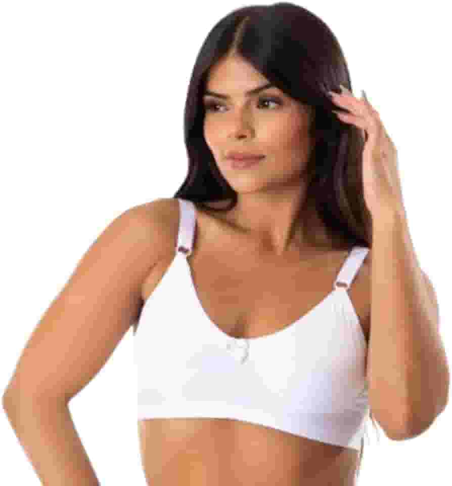 Sutiã Reforçado Sem Bojo Alta Sustentação Soutien Básico Alça Larga Regulável Sutian Sem Aro