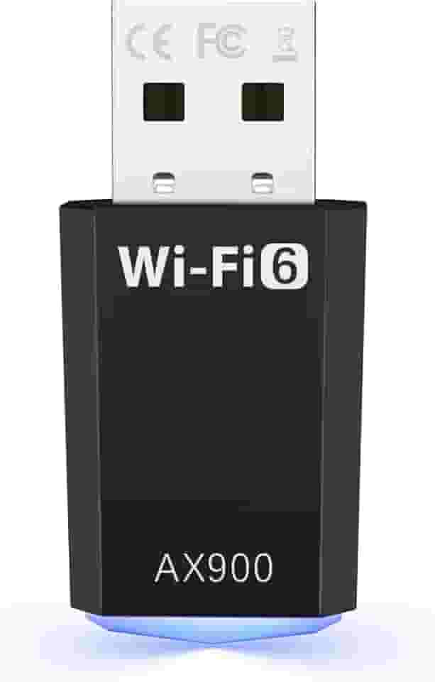 Adaptador WiFi para desktop, AX900 USB WiFi 6 adaptador com banda dupla de 5GHz/2,4 GHz, dongle WiFi, adaptador WiFi sem fio para Windows 10/11, adaptador WiFi 6 USB para PC/desktop/laptop