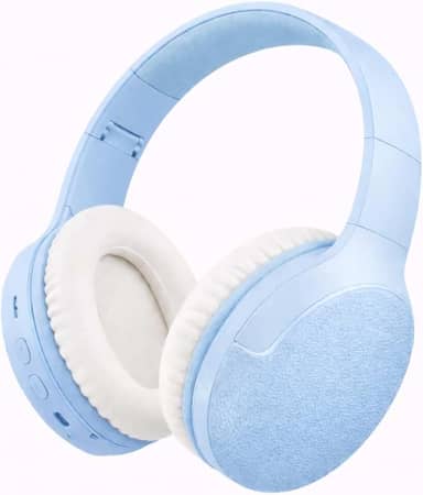 Fone de Ouvido Bluetooth 5.3 Headphone On-ear Sem Fio Fone Para Academia e Corridas, com Cancelamento de Ruído Dobrável com microfone Integrado PREMIUM (Azul Claro)