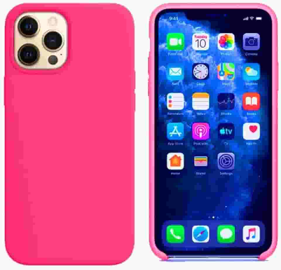Capinha Colorida Compatível Com iPhone 12/12PRO, Case Slim Flexível Aveludada De Proteção PREMIUM ONYK (ROSA PINK)