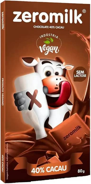 Chocolate sem Lactose 40% Cacau 80g- Zeromilk