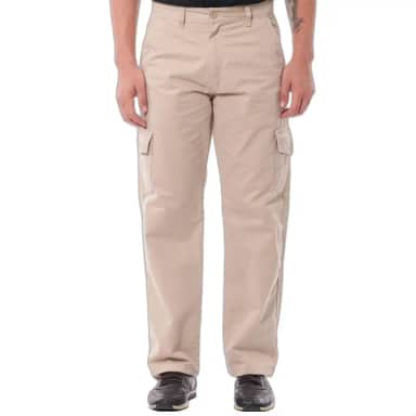 Calça Cargo Masculina Reta Sarja Brim Com Bolsos Laterais Reforçada Streetwear Tática Moda Ubana