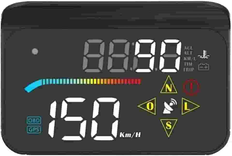 HUD Head Up Display Velocímetro Digital Computador de Bordo OBD2 Conta-Giros Medidor Temperatura para Carro Universal DRIVR