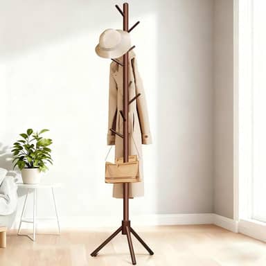 40 * 29 * 176cm Cabideiro, Cabideiro Vertical para Quarto, Mancebo Bolsa Pendurada, Mancebo, Cabide de Pé Livre com 8 Ganchos