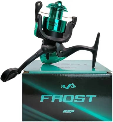 Molinete Frost Acqua 3000, 3 Rolamentos, Drag 6 Kg, Verde e Preto, Jaú Pesca