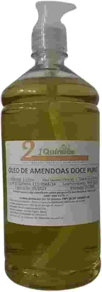 Óleo de Amêndoas Doce 100% Puro 1 Litro Hidratação Natural para Pele e Cabelos