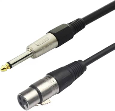 PluCable Cabo de audio P10 para XLR femea P10CANON30 Preto, Conexoes em metal, 3 Metros