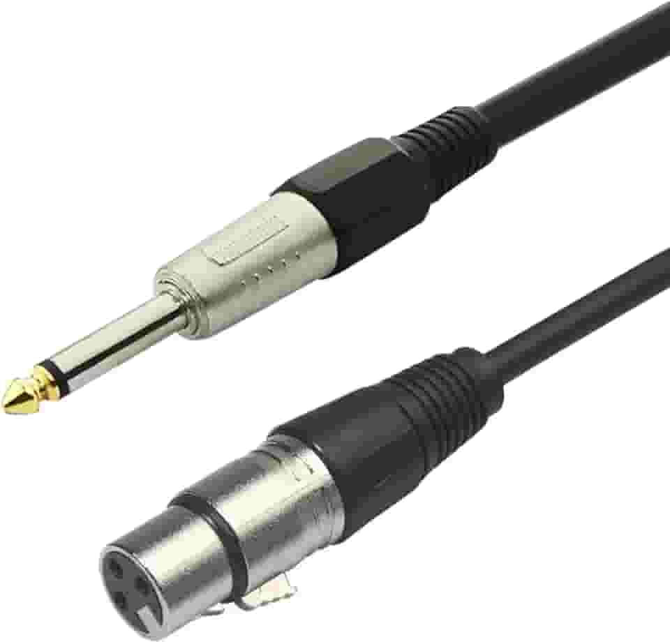 PluCable Cabo de audio P10 para XLR femea P10CANON30 Preto, Conexoes em metal, 3 Metros