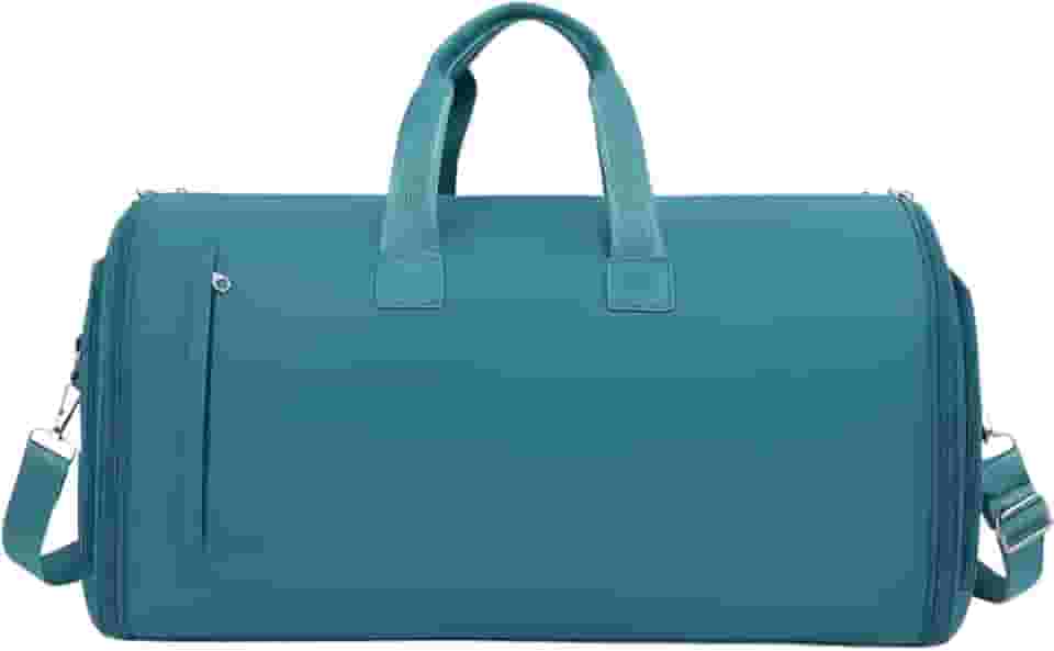 Dynamart Bolsa Porta Terno de Viagem, Nylon Impermeável, Grande 60L, com Compartimento para Sapatos e Roupas, Dobrável, Alça Ajustável, 60x32x30 cm (Verde)
