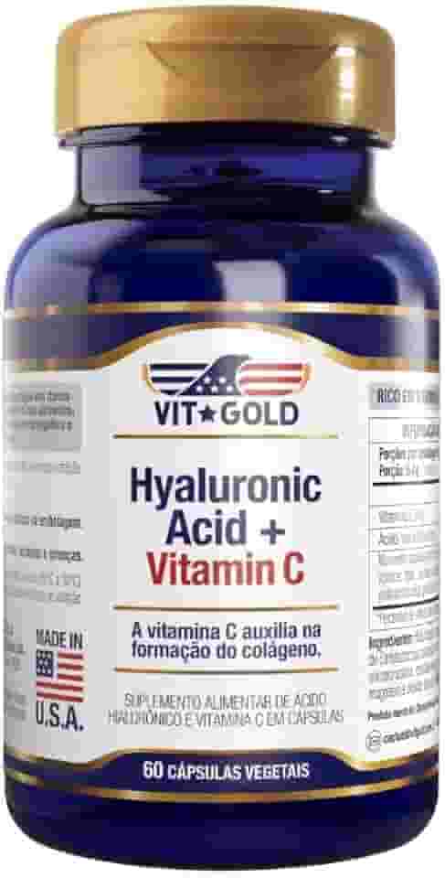Ácido Hialurônico com Vitamina C Vitgold 60 cápsulas vegetais