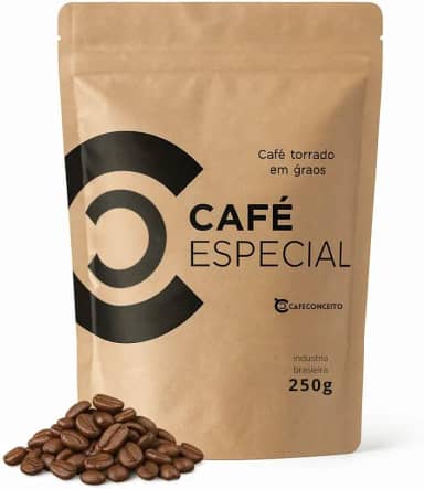 Café Especial em Grãos Selecionados - Café Conceito Frutado, Catuaí Vermelho, Mantiqueira de Minas, Grãos Torrados, 250g