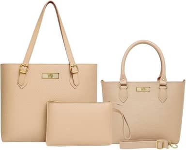 Kit 3 Bolsas Feminina Grande + Media + Baú