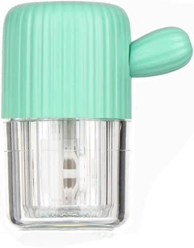 Limpador portátil de lentes de contato da Mudor – lente de contato com cordão para cuidados diários, lentes de contato macias e rígidas (verde claro)